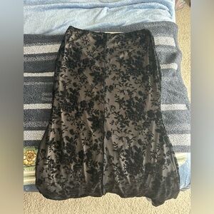 Source Unknown Black Floral Maxi Skirt